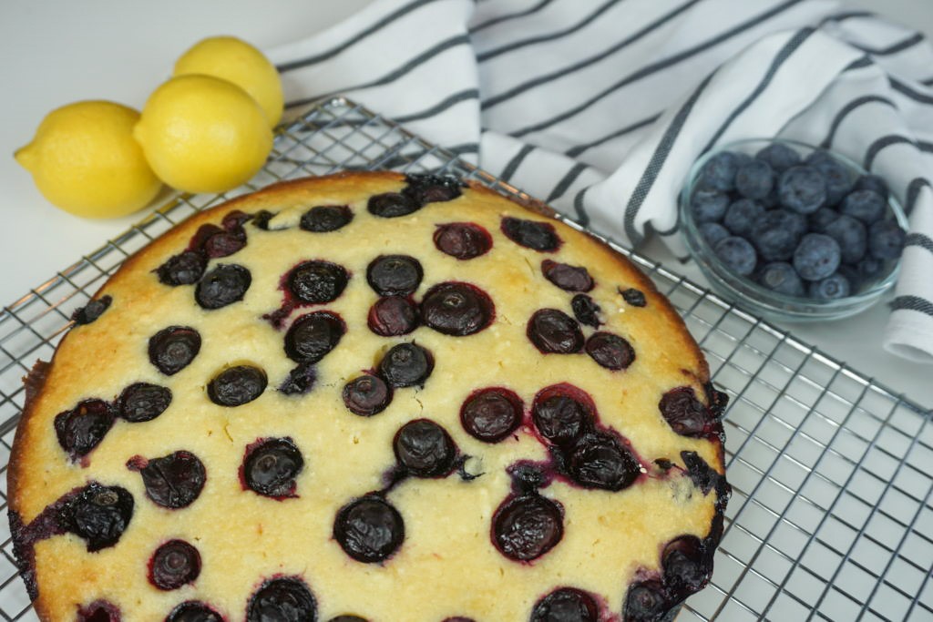 baked blueberry lemon ricotta cake