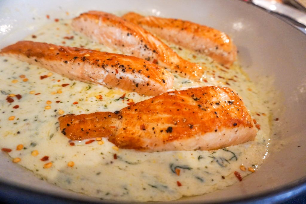 Creamy Lemon Garlic Salmon Fillet - Dulcet Scintilla