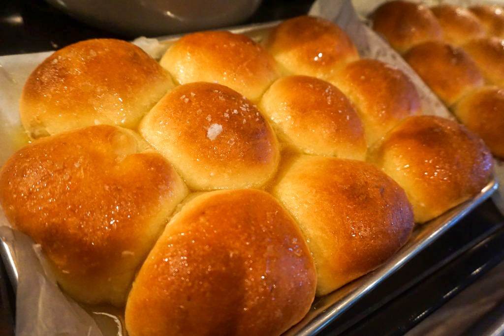 the potato dinner rolls with the honey sage butter