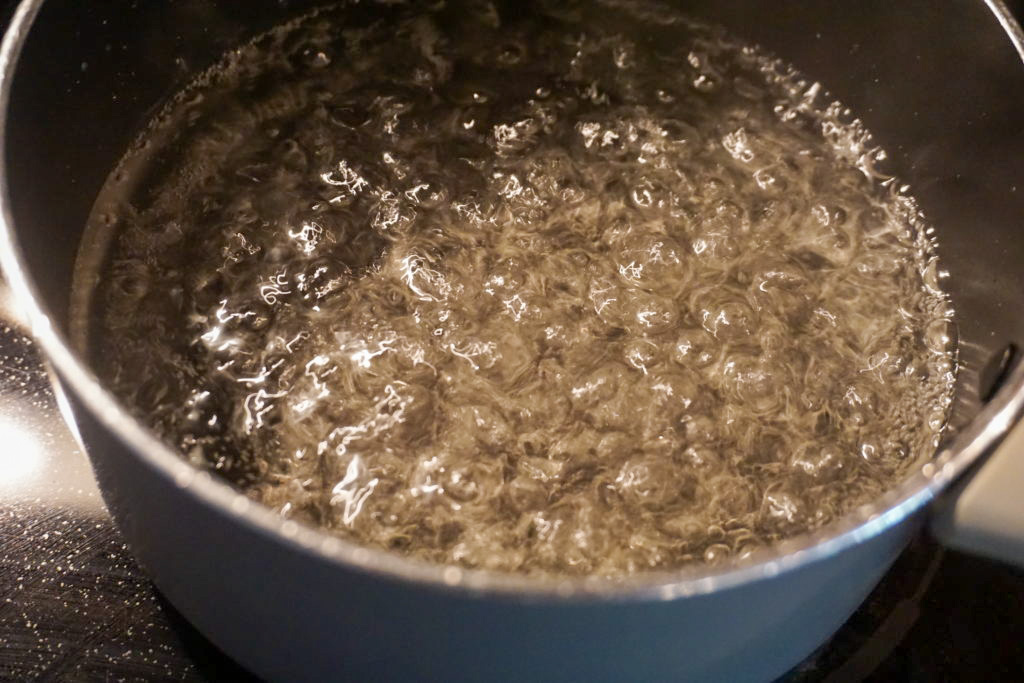 boiling the sugar and water