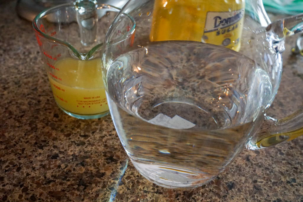 water and lemon juice