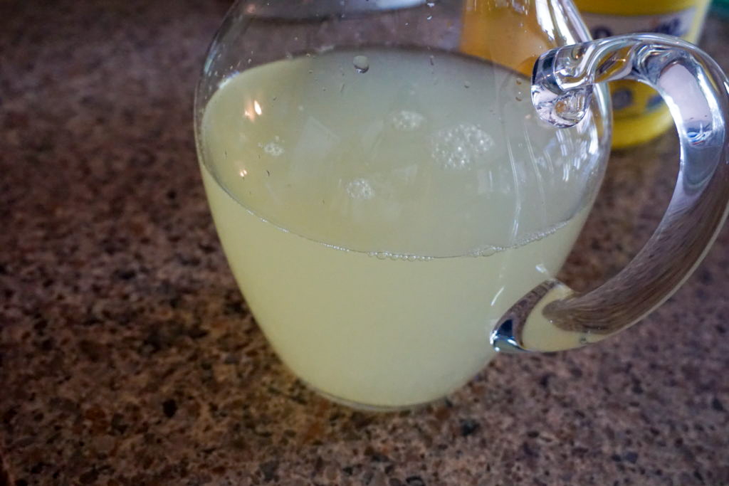 the lemonade with just fresh lemon juice and water