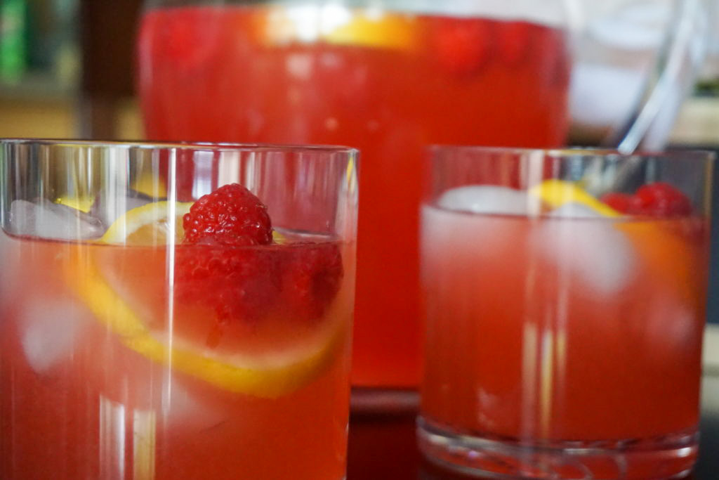 Icy cold raspberry lemonade