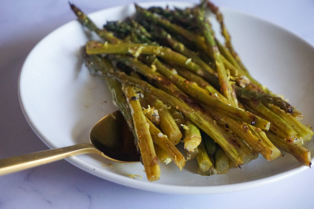 roasted lemon garlic asparagus