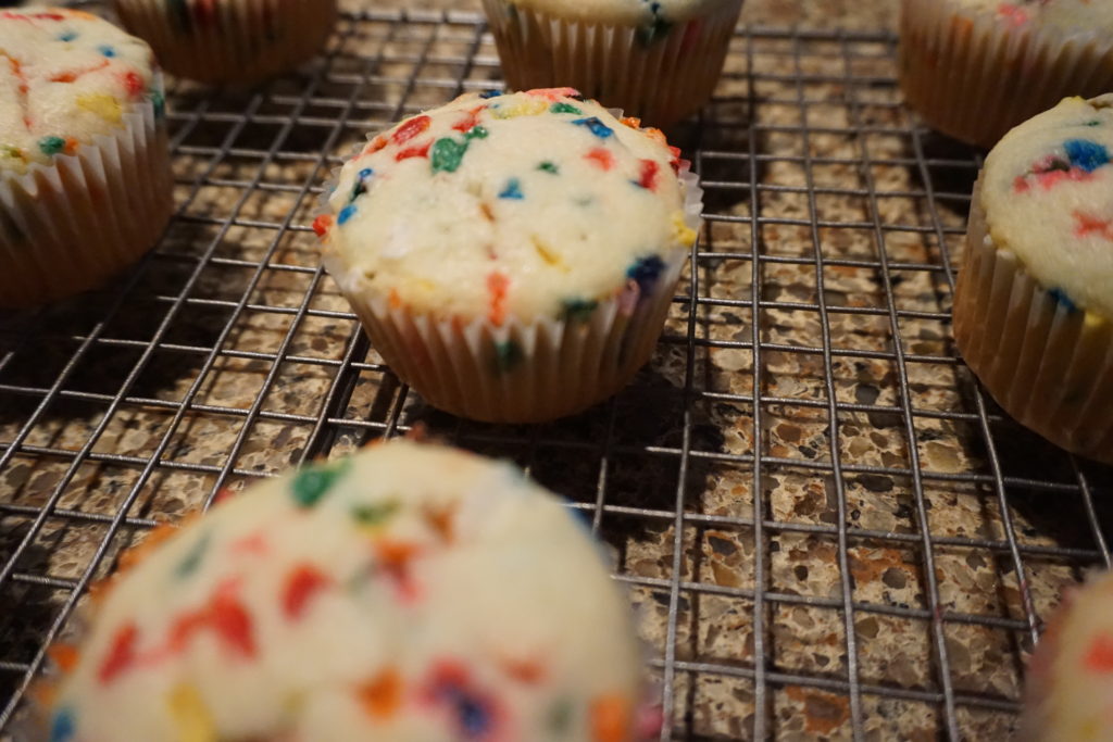 Cooling rack funfetti cupcake 