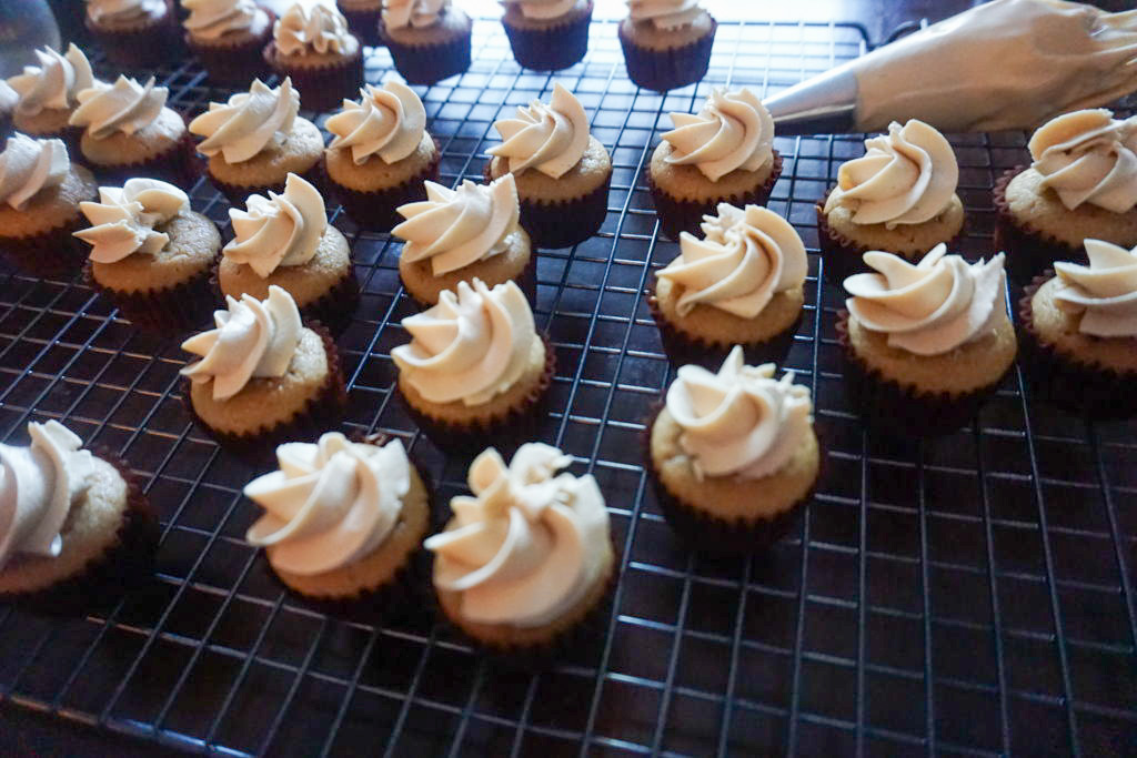 the cupcakes with a coffee buttercream