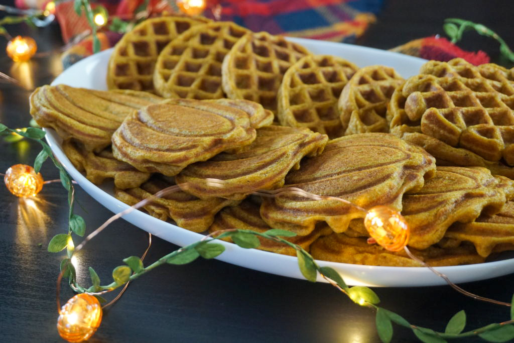 the pumpkin waffles with pumpkin lighting