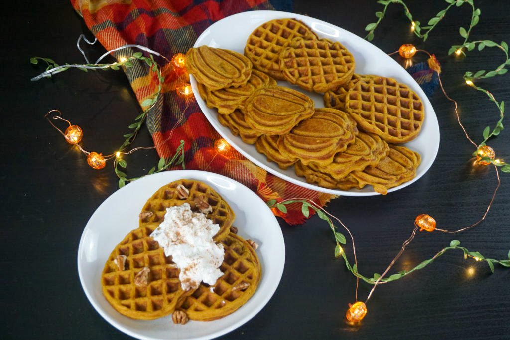 overview of pumpkin spice latte waffles 