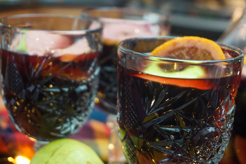 the holiday sangria close-up