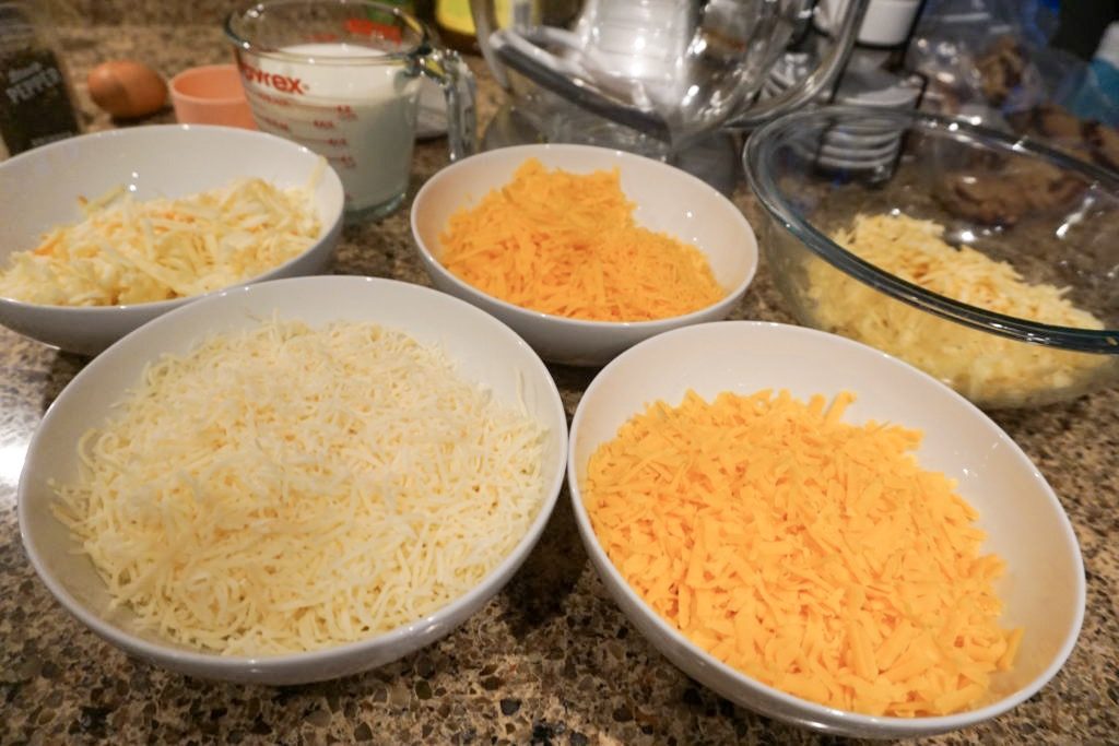 Lots of shredded cheeses 