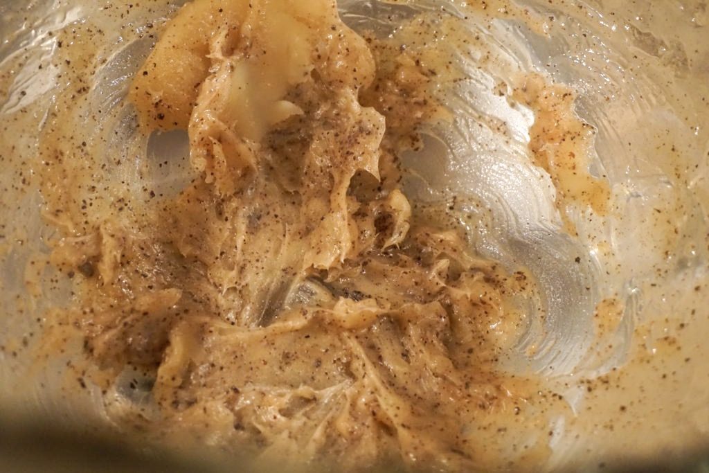 Close up of whipped brown butter 