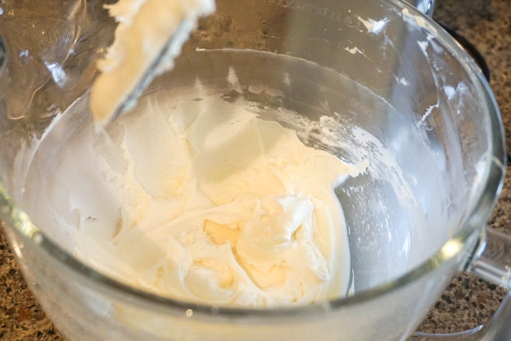 Making the cream cheese buttercream 