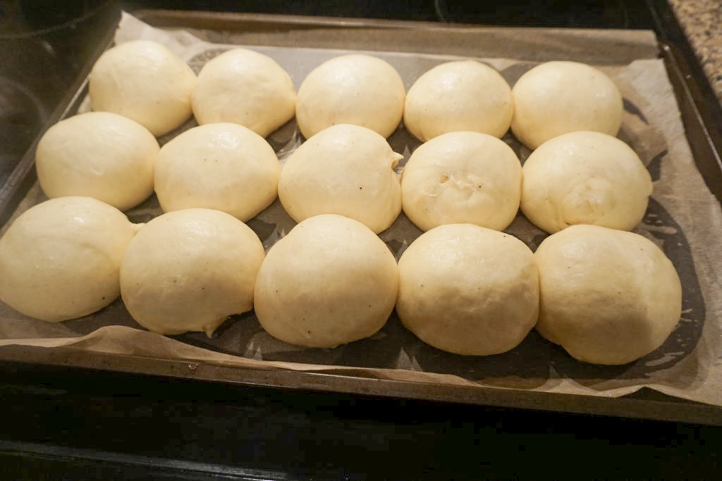 Proofing of the brioche dinner rolls