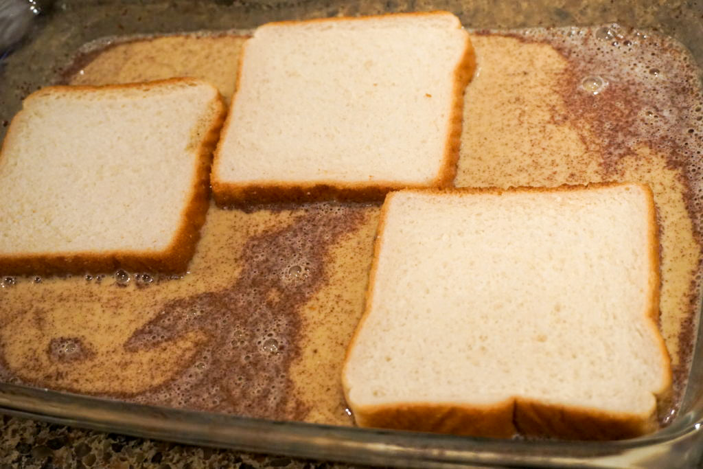 Soaking the Texas toast