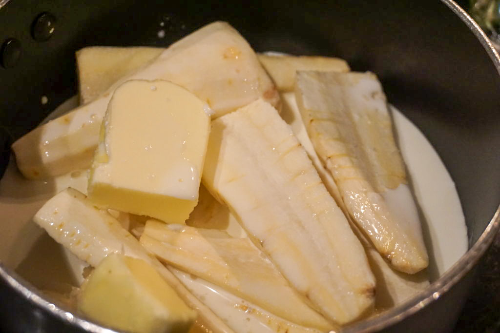 Cooking the parsnip 