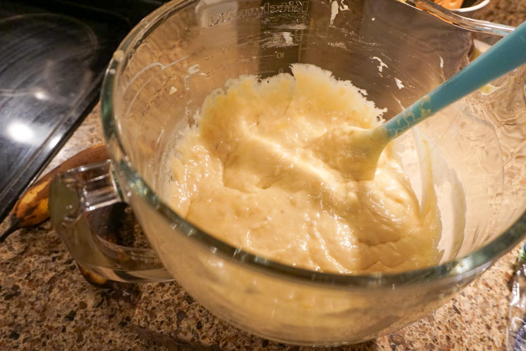 Mini banana muffin batter