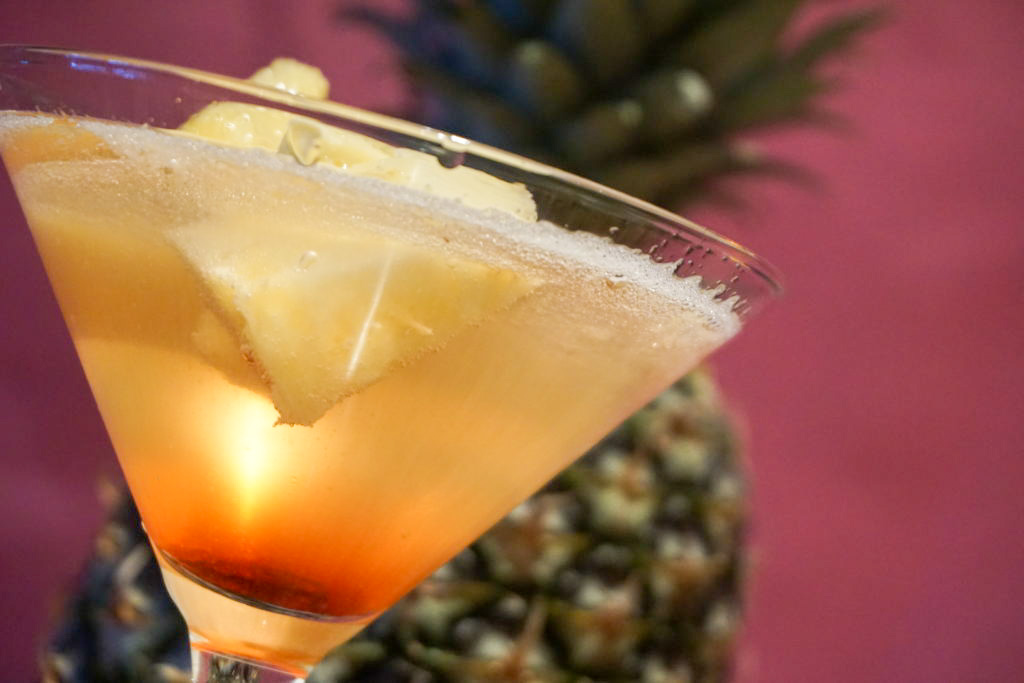 Close-up of the flirtini martini